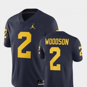 Men's Michigan Wolverines #2 Charles Woodson Navy 2018 Jordan Brand Alumni Football Game Jersey 345606-993