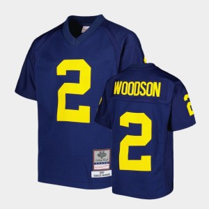 Youth Michigan Wolverines #2 Charles Woodson Navy Replica Jersey 144424-932