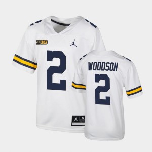 Youth Michigan Wolverines #2 Charles Woodson White Football Untouchable Jersey 130475-100